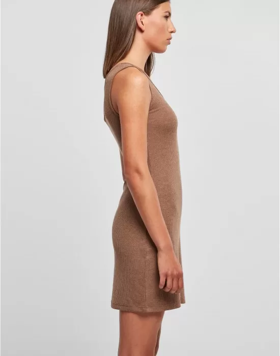 Дамска рокля с една презрамка в кафяв цвят Urban Classics One Shoulder Dress, Рокли - Hoodstyle.bg