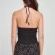 Дамски топ в черен цвят Urban Classics Ladies Wraped Top, Топове - Hoodstyle.bg