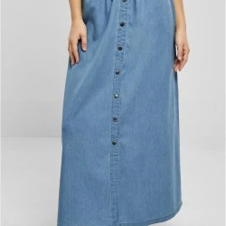 Дамска дълга дънкова пола в светлосин цвят Urban Classics Ladies Denim Skirt