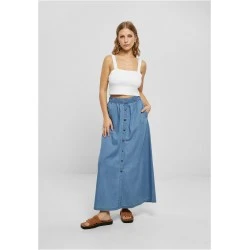 Дамска дълга дънкова пола в светлосин цвят Urban Classics Ladies Denim Skirt