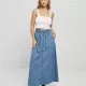 Дамска дълга дънкова пола в светлосин цвят Urban Classics Ladies Denim Skirt, Поли - Hoodstyle.bg