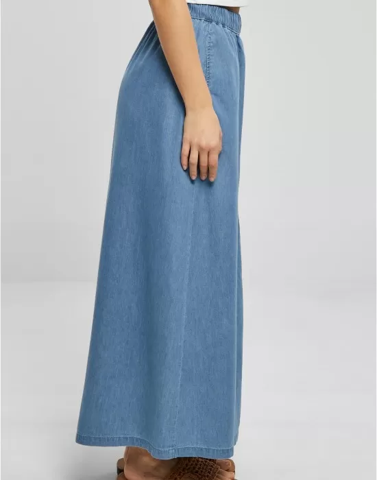 Дамска дълга дънкова пола в светлосин цвят Urban Classics Ladies Denim Skirt, Поли - Hoodstyle.bg