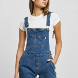 Дамски къс дънков гащеризон в син цвят Urban Classics Dungaree