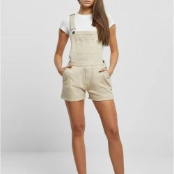 Дамски къс дънков гащеризон в светлобежов цвят Urban Classics Dungaree