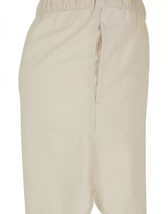 Дамски къс ленен панталон в цвят екрю Urban Classics Ladies Linen Shorts, Къси панталони - Hoodstyle.bg
