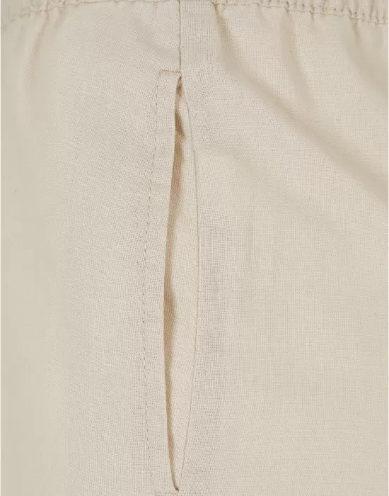 Дамски къс ленен панталон в цвят екрю Urban Classics Ladies Linen Shorts, Къси панталони - Hoodstyle.bg