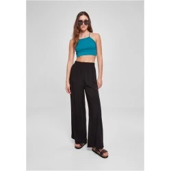 Дамски широк панталон в черен цвят Urban Classics Ladies Pants