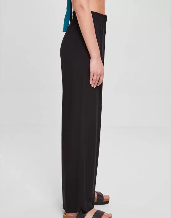 Дамски широк панталон в черен цвят Urban Classics Ladies Pants, Панталони - Hoodstyle.bg