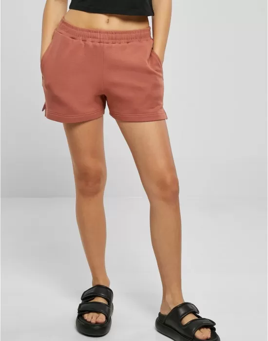 Дамски къси панталони в цвят праскова Urban Classics Terry Shorts, Къси панталони - Hoodstyle.bg