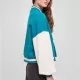 Дамско колежанско яке в цвят тюркоаз Urban Classics College Terry, Якета - Hoodstyle.bg