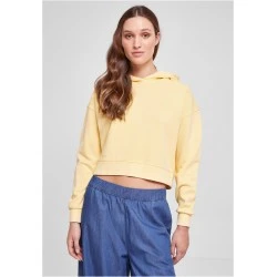Дамски къс суичър с качулка в жълт цвят Urban Classics Terry Hoody