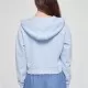 Дамски къс суичър с качулка в светлосин цвят Urban Classics Terry Hoody, Суичъри - Hoodstyle.bg