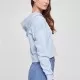 Дамски къс суичър с качулка в светлосин цвят Urban Classics Terry Hoody, Суичъри - Hoodstyle.bg
