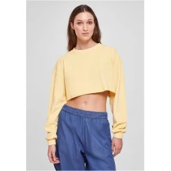 Дамска къса блуза в жълт цвят Urban Classics Ladies Terry