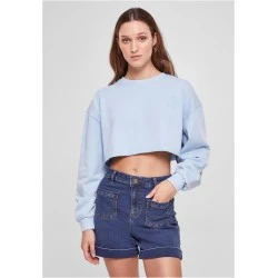 Дамска къса блуза в светлосин цвят Urban Classics Ladies Terry