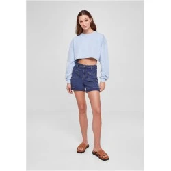 Дамска къса блуза в светлосин цвят Urban Classics Ladies Terry