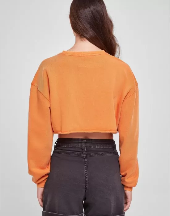 Дамска къса блуза в оранжев цвят Urban Classics Ladies Terry, Блузи - Hoodstyle.bg