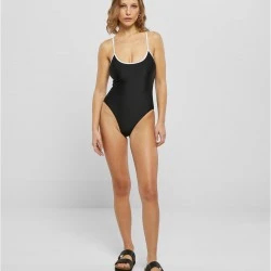 Дамски цял бански в черен цвят Urban Classics Ladies Retro Swimsuit