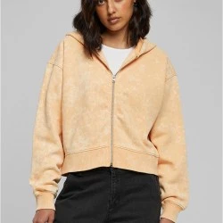 Суичър Ladies Short Oversized Towel Washed Zip Hoody paleorange XXL