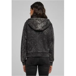 Суичър Ladies Short Oversized Towel Washed Zip Hoody black XXL