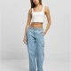 Дамски Дънки с Висока ТалияLadies High Waist Straight Denim Cargo Pants lighter washed 29
