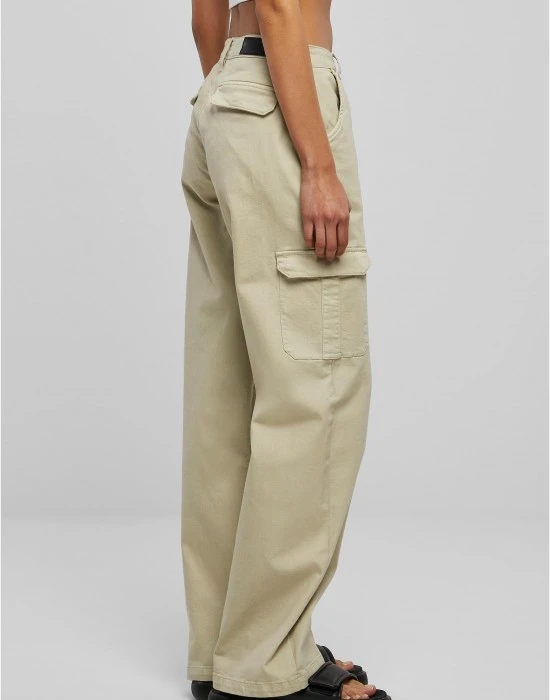 Дамски Дънки с Висока ТалияLadies High Waist Straight Denim Cargo Pants offwhite raw 29