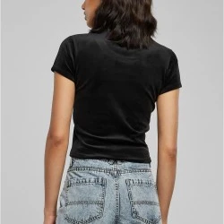 Дамска кадифена тениска в черен цвят Urban Classics