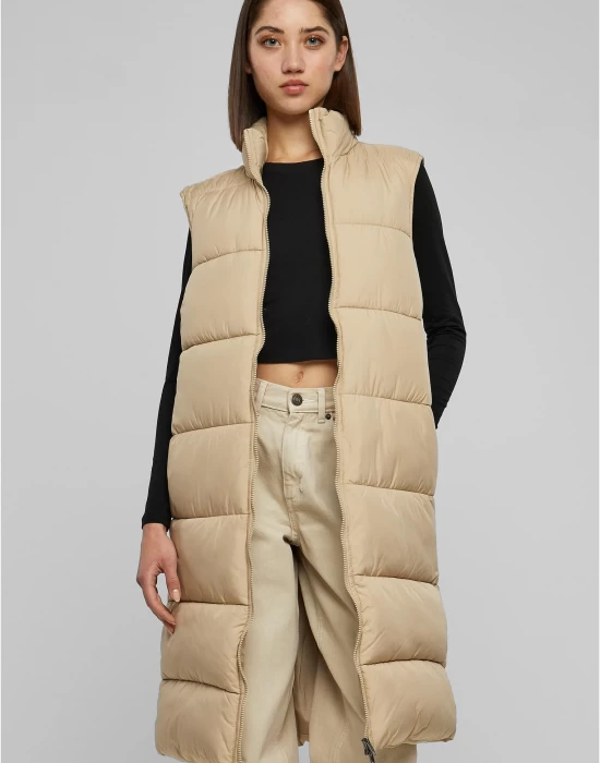 Дамска дълга грейка в бежов цвят Urban Classics, Жилетки - Hoodstyle.bg