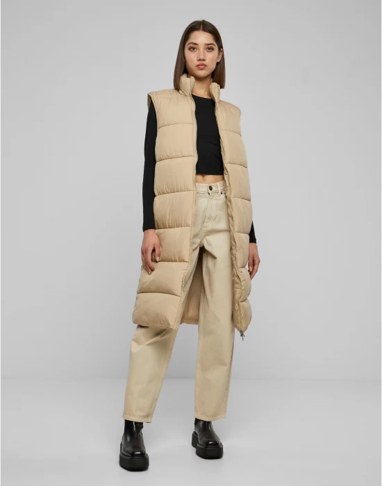 Дамска дълга грейка в бежов цвят Urban Classics, Жилетки - Hoodstyle.bg