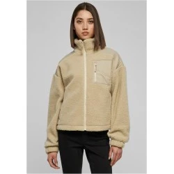 Дамско пухено яке в бежов цвят Urban Classics Ladies Sherpa Mix 