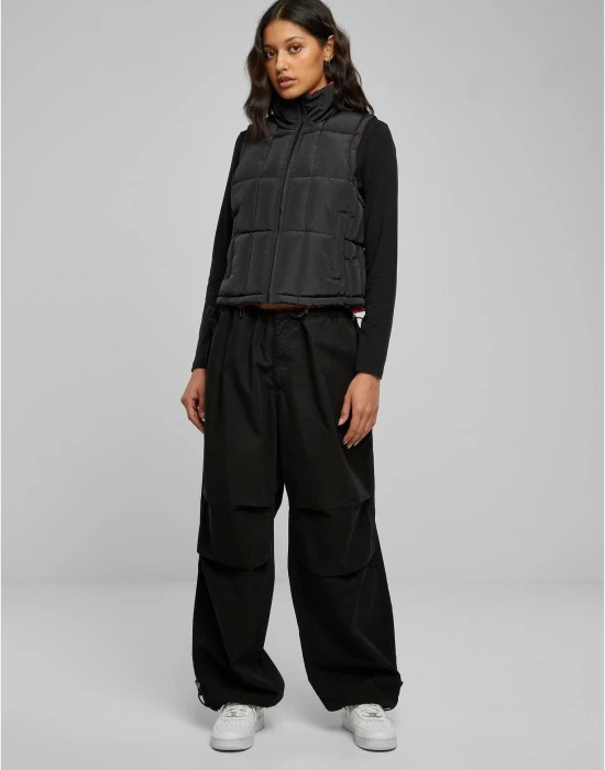 Дамска двулицева грейка в цвят черно/розово Reversible Puffer Vest, Жилетки - Hoodstyle.bg