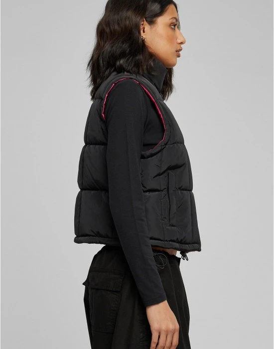 Дамска двулицева грейка в цвят черно/розово Reversible Puffer Vest, Жилетки - Hoodstyle.bg