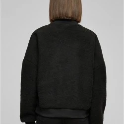 Дамска пухкава блуза в черен цвят Urban Classics Ladies Sherpa