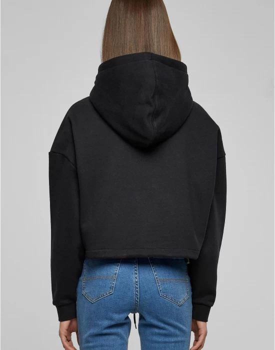 Дамски суичър в черен цвят Urban Classics Ladies Cropped, Суичъри - Hoodstyle.bg