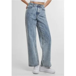 Дамски Дънки Ladies Wide Leg Slit Denim tinted lightblue washed 29