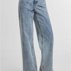 Дамски Дънки Ladies Wide Leg Slit Denim tinted lightblue washed 29