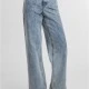 Дамски Дънки Ladies Wide Leg Slit Denim tinted lightblue washed 29