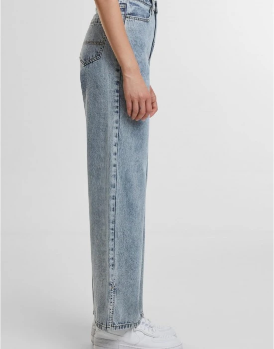 Дамски Дънки Ladies Wide Leg Slit Denim tinted lightblue washed 29