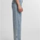 Дамски Дънки Ladies Wide Leg Slit Denim tinted lightblue washed 29