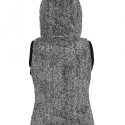Дамска жилетка без ръкави в черно-бял меланж Urban Classics Ladies Melange Teddy Zip Vest