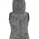 Дамска жилетка без ръкави в черно-бял меланж Urban Classics Ladies Melange Teddy Zip Vest, Жилетки - Hoodstyle.bg