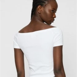 2 Броя Изчистени Дамски ТенискиLadies Organic Off Shoulder Rib Tee 2-Pack white+white XXL