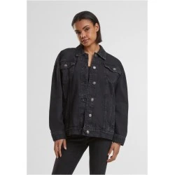 Дамско дънково яке в черен цвят Urban Classics Ladies Oversized 90's 