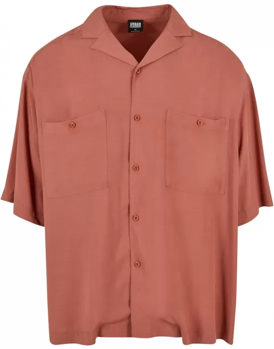 Мъжка широка риза в цвят праскова Urban Classics Oversized Shirt, Ризи - Hoodstyle.bg