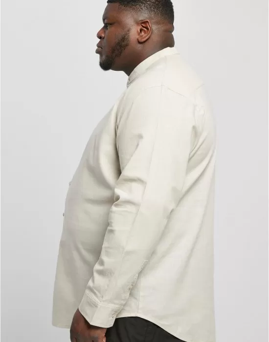 Мъжка ленена риза в цвят екрю Urban Classics Linen Shirt, Ризи - Hoodstyle.bg