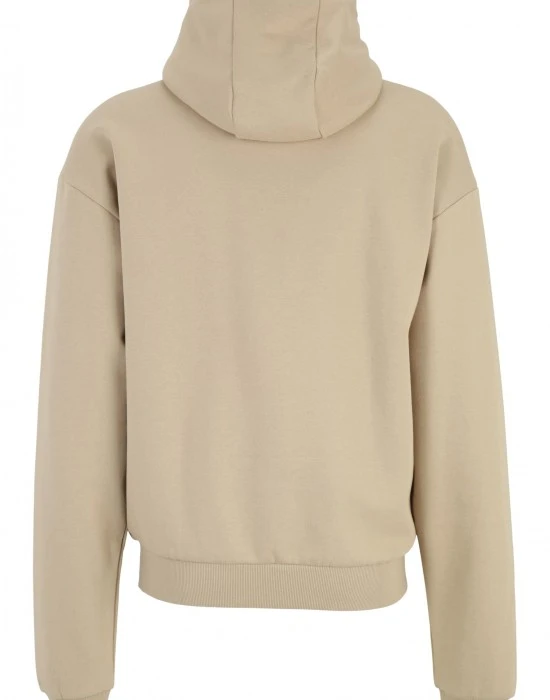 Мъжки суичър с висока яка в цвят пясък Urban Classics, Суичъри с цип - Hoodstyle.bg