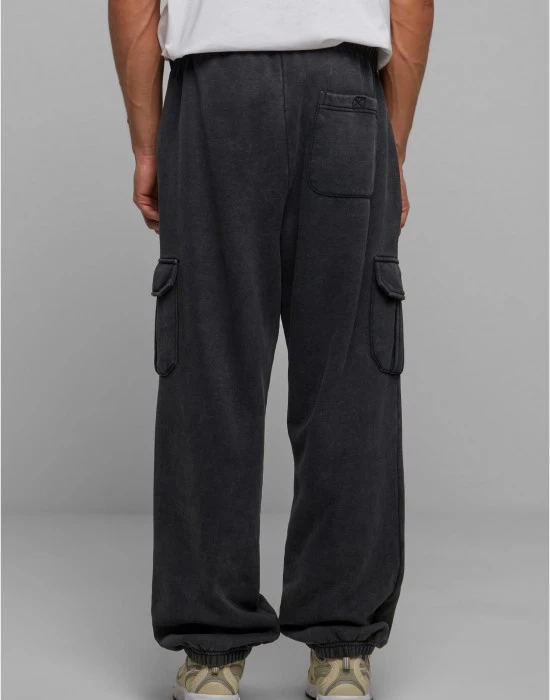 Мъжко долнище в черно Urban Classics Acid Washed, Долнища - Hoodstyle.bg
