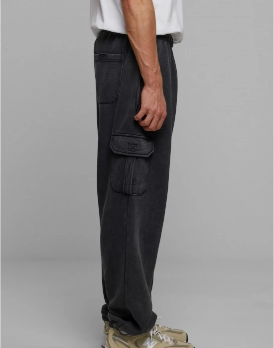 Мъжко долнище в черно Urban Classics Acid Washed, Долнища - Hoodstyle.bg