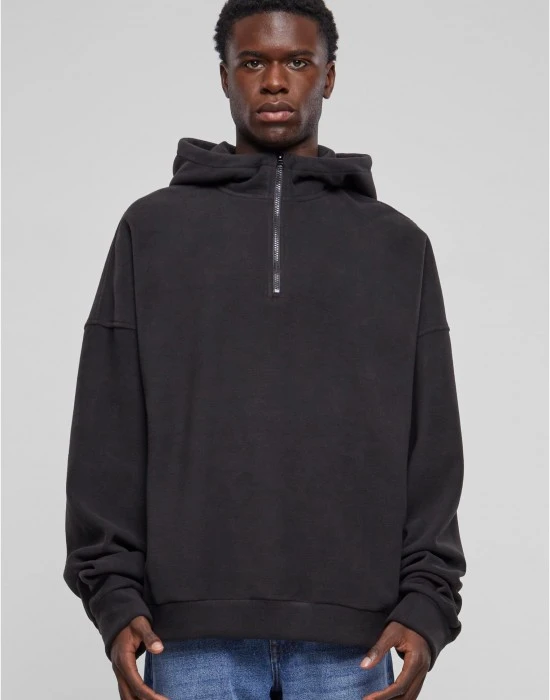 Поларен суичър в черен цвят Urban Classics, Суичъри с цип - Hoodstyle.bg