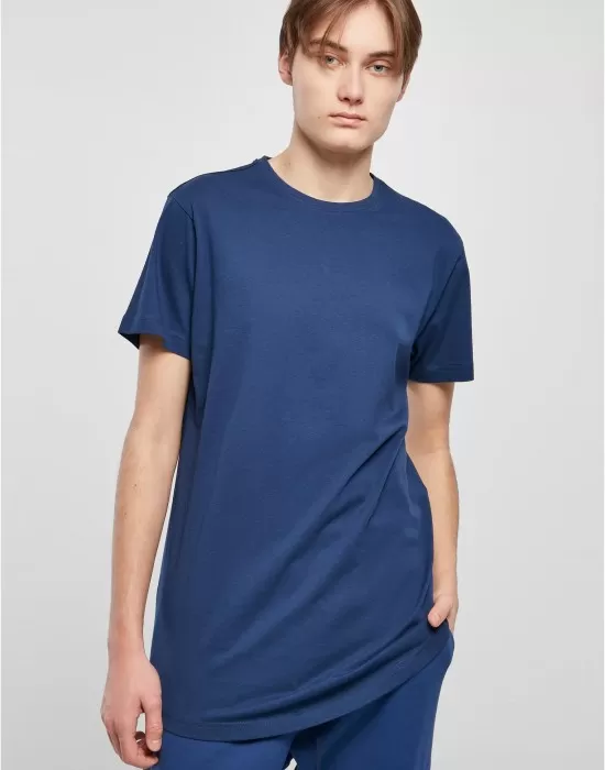 Мъжка дълга тениска в син цвят Urban Classics Shaped Long Tee, Тениски - Hoodstyle.bg